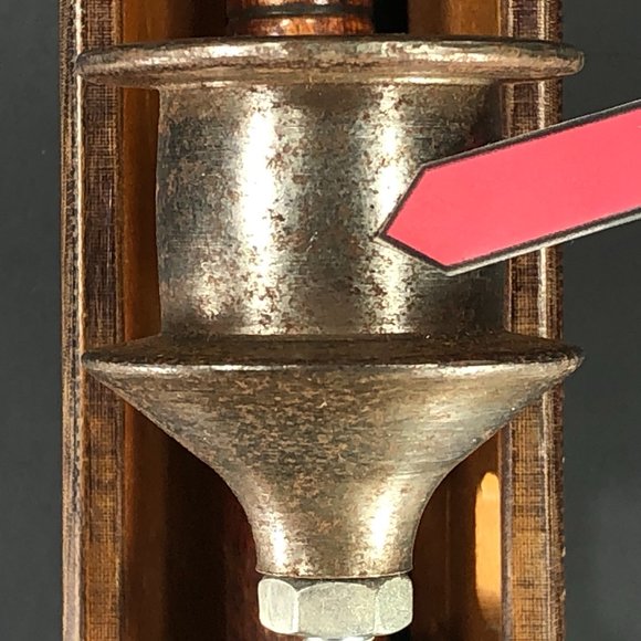 2ct VTG Candleholders Bullet Boat Shuttle Spool Wood Loom Weaving Cotton Mills - Picture 9 of 13